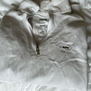 Mens michael kors white 1/4 zip sweater size small